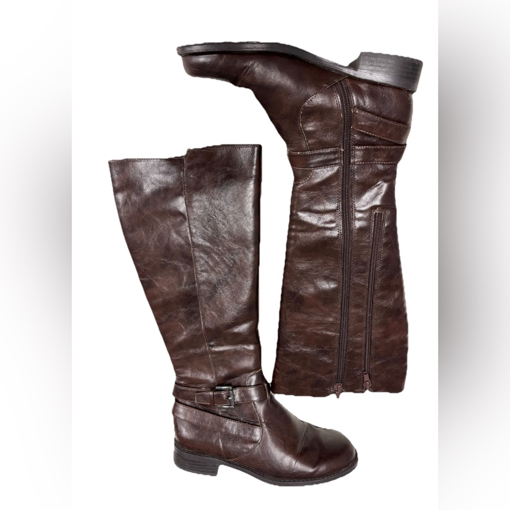 AEROSOLES brown faux leather boots size 7